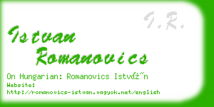 istvan romanovics business card